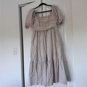 Emerson Poplin Puff Sleeve Midi Dress